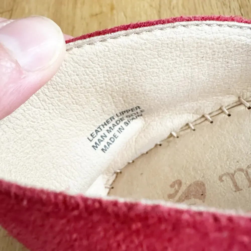 Macarena Womens Red Espadrilles Flats Suede Leather Shoes Sz 9/40 Made in Spain - Picture 5 of 9